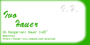 ivo hauer business card